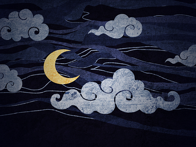 Cloudy Night clouds graphic moon night