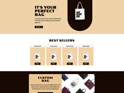 Totebag bag landing page minisite nude totebag