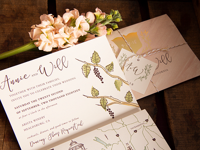 Wine Country Wedding Invitation Detail stationery wedding wine wine country