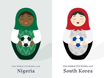 Nigeria v. South Korea branding challenge design doll flat icon illustration international international womens day russian russian doll thunderdome ui ux vector web world cup world cup 2018