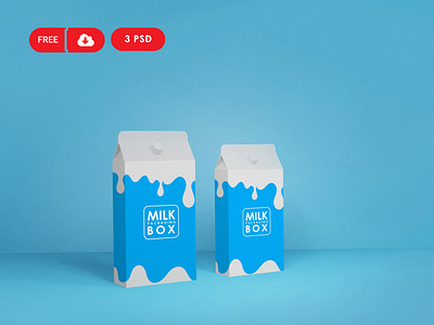 Download Free Milk Box Packaging Mockup