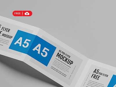 Download Free A5 Trifold Brochure Mockup best free mockup psd