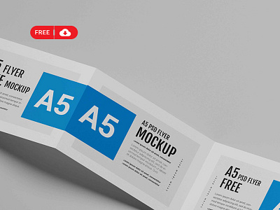 Download Free A5 Trifold Brochure Mockup