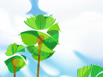 Recreating Memories Phetch02 blue sky design editorial illustration illustrations palm palm tree palm trees palms palmtree phetchaburi sky stylized