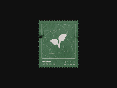 Rewilder stamp branding campaign design geometric graphic design green illustration lines logo minimal plant post