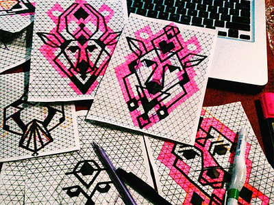 Animals animals bird deer drawing fluo geometric icon design icons lion polygonal sketch triangle