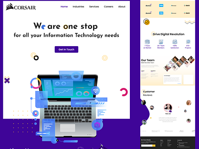 Landing Page Design blue branding design insoiration figma landing page main page software ui design web development