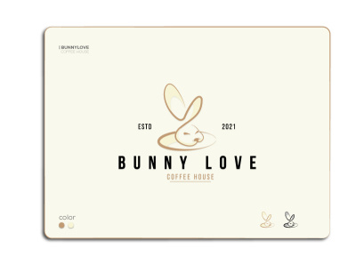 Bunny Love branding bunny clean coffee coffeehouse coffeeshop creative design graphic design icon illustration logo logodesign logomark minimal print ui unique vector web