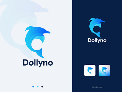 Dollyno creative logo design dolly dollyno dolphin logo gaming logo logo logo design minimal minimal logo minimalist logo ui ux