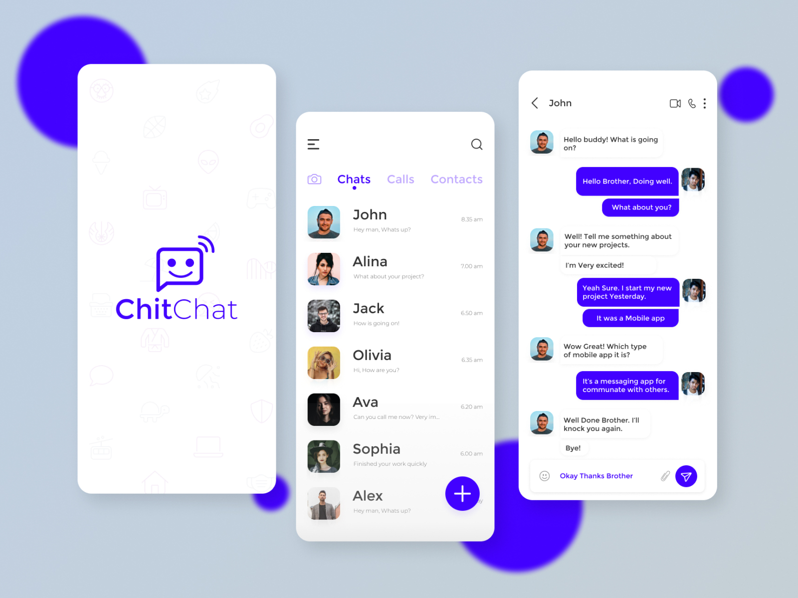 ChitChat mobile app by Md G R Pias on Dribbble