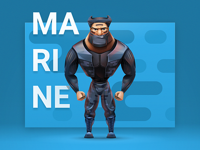 Marine cartoon character character design illustration marine tolstovbrand vector