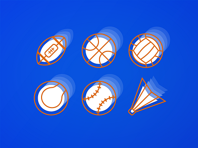 Icon pack 7 ball cartoon icon sport tolstovbrand vector