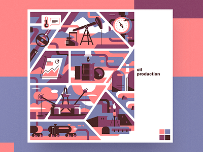 Oil production analytical center cartoon flat illustration oil production tolstovbrand vector