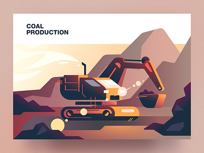 Coal production analytical center cartoon coal production illustration tolstovbrand vector