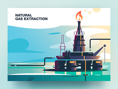 Natural gas extraction analytical center cartoon illustration natural gas natural gas extraction tolstovbrand vector