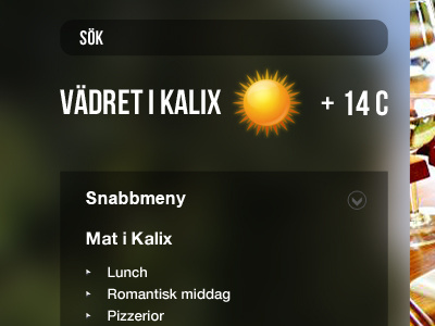 Kalix.nu website sidebar big background image images kalix menu opacity sidebar town weather website