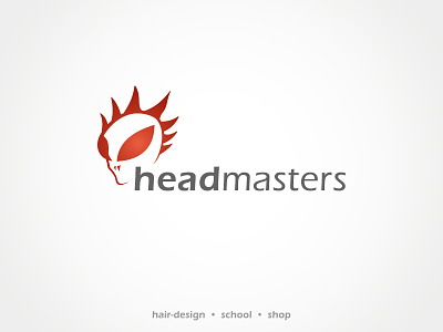 Headmasters Logo beauty salon branding clean design hair headmasters logo simple ufo