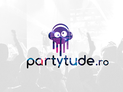 Partytude Logo branding design logo party visual identity