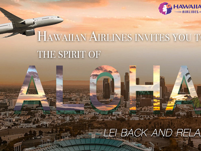 Hawaiian Airlines Ad branding design illustration logo typography
