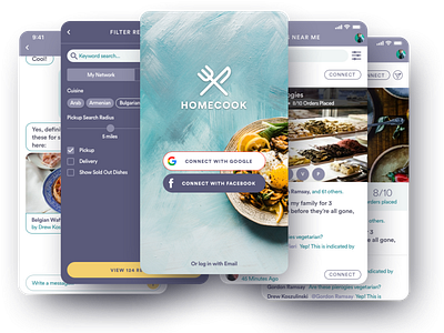 Homecook • Craigslist for Homemade Meals app branding design typography ui ux