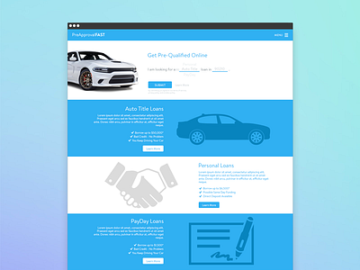 PreapprovalFast - Early Mockup financial lead generation loans ui design ux design web design