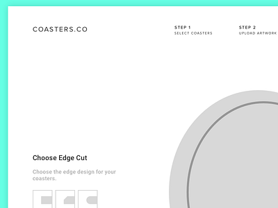 Wireframes - Coasters Ordering Screen coasters design ordering preview ui ux wire frame wireframe