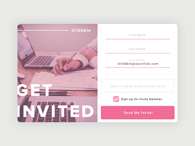 Dribbble Invite from Opsin Lab away dribbble form free give giveaway invite signup