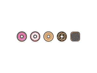 Donut Icons - Case Study Illustrations design donut food icons illustrations sketch ui ux