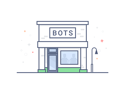 Bot Shop - Illustration bots illustration marketplace shop sketch store vector