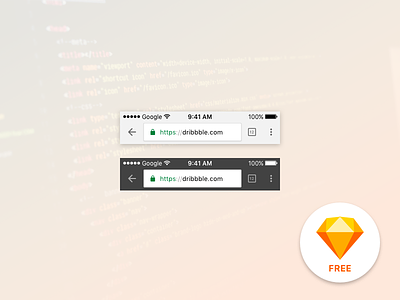 Sketch Freebie - Chrome iOS Header