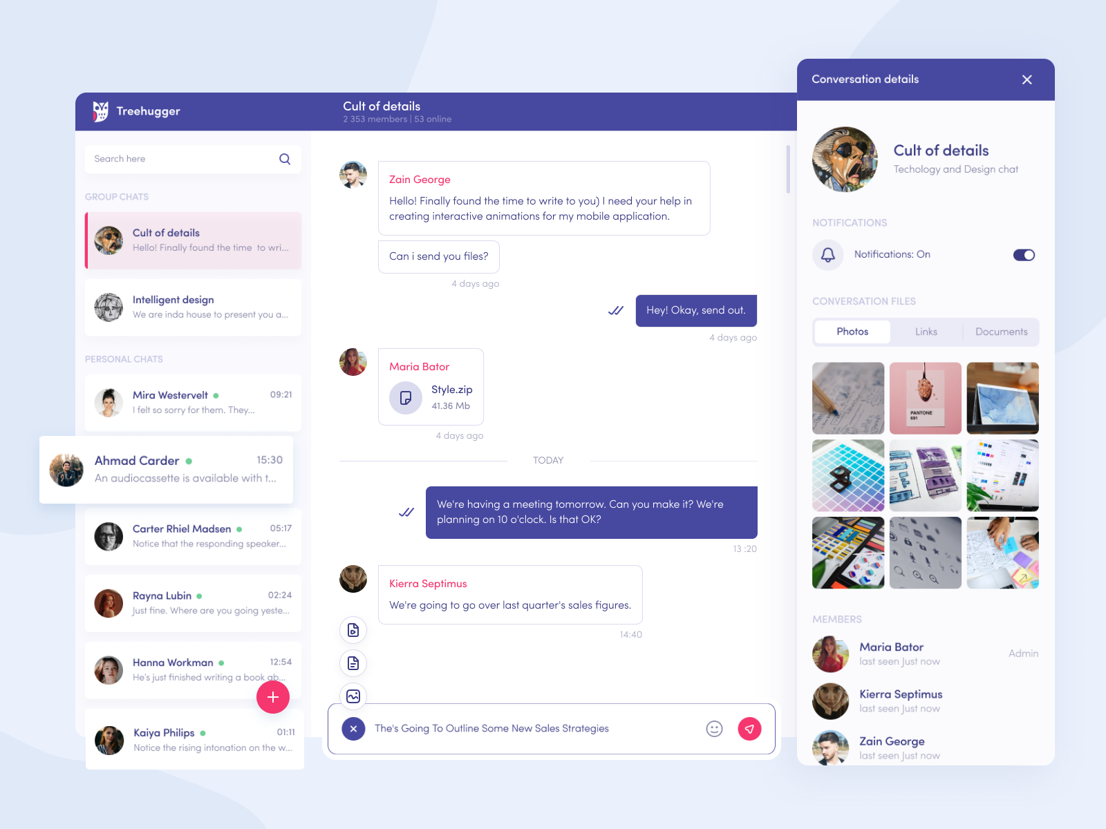 Messenger app concept by Axicube on Dribbble