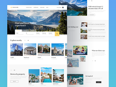 Your Guide | Book your next trip booking carousel experience design hospitality hotel landing page search travel ui ui design ux design vacatiuon visual design web design