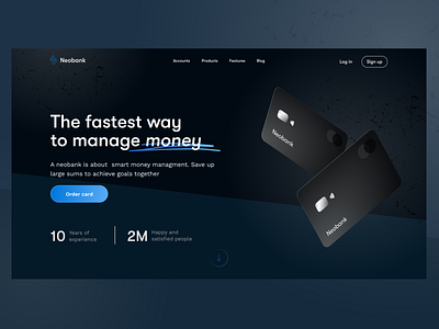 Neo-bank Website Heropage bank bank transfer banking website credit card finance fintech landing landing page neobank payments product design web