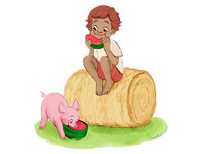 Amaranth amaranth character design colour collective illustration kidlitart pig