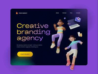 Creative branding agency / Hero Screen 3d agency animation design digitalbutlers inspiration motion graphics ui