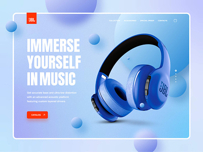 JBL Headphones | Hero Screen blue design digitalbutlers e-commerce graphic design headphones hero hero screen inspiration product