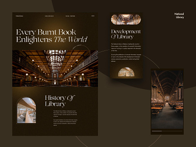 National Library | Landing page book books brown design digitalbutlers graphic design green inspiration library minimal typography ui