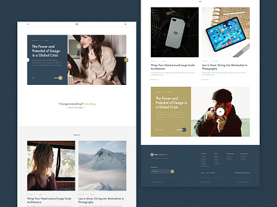 Onethreshold Website | Personal Blog blog blue design digitalbutlers graphic design inspiration interview post ui white yellow