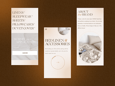 Bed Linen & Accessories For a Perfect Sleep | Mobile bed linen digitalbutlers graphic design inspiration landing lightness minimalism mobile ui