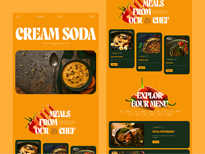 Cream soda / Landing page design digitalbutlers illustration inspiration landing orange typography ui