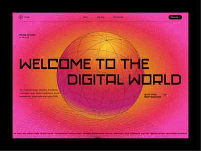 Digital world / main screen 3d bright digitalbutlers graphic design green illustration inspiration logo modern orange pink typography ui web design yellow