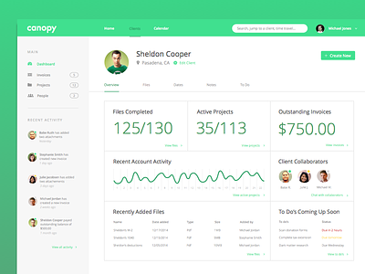 Canopy Client Dashboard