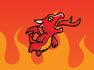 On Fire art branding character design cool cute design dragon fire illustration illustrator logo vector