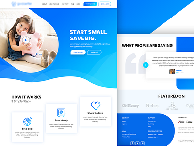 Home page Design gola landing page design mockup