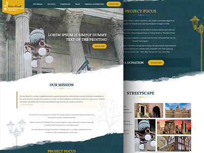 Home page design beautification historic mockup