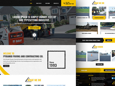 Home page design for Asphalt Contractor Seeks