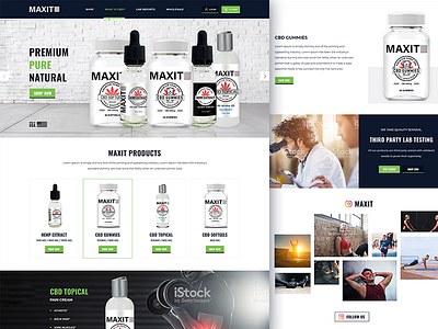 CBD Products homepage design cbd green homepage medical mockup