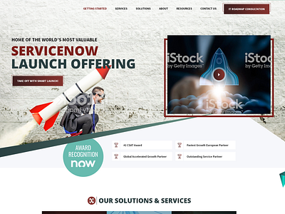 Home page design for marketing company banner finance homepage design landing page marketing mockup red technology web design