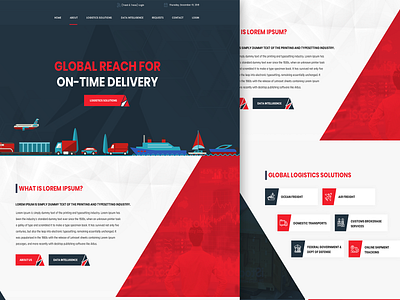 Web Design for Logistic/ Transport company delivery freight homepage design landing page logistic mock up transports travel web design