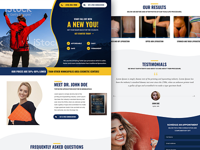 Doctor Website design 2020 web design banner blue doctor homepage design landing page landing page design medical medical design mockup skin surgery transformation web design women yellow